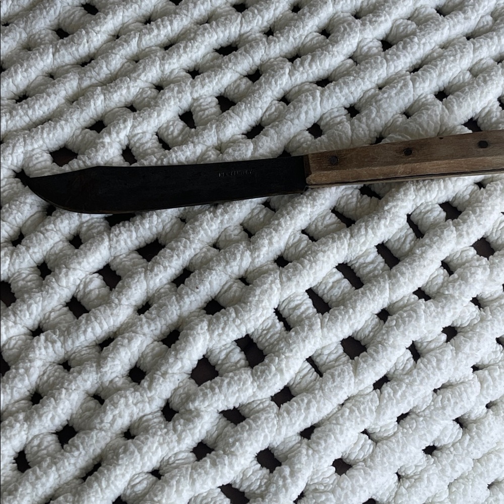 New Century Vintage late 1900’s Butcher Knife, carbon steel,wood handle. GUC